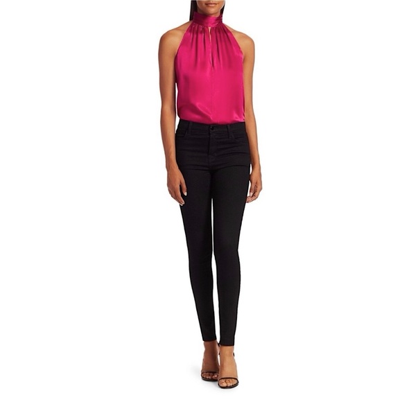 Generation Love Jordyn Stretch-Silk Choker Top in Magenta –– NWT - Picture 4 of 16